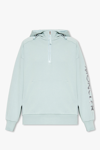 MONCLER MONCLER LIGHT BLUE HOODIE WITH LOGO