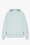Moncler Light Blue Hoodie With Logo In New