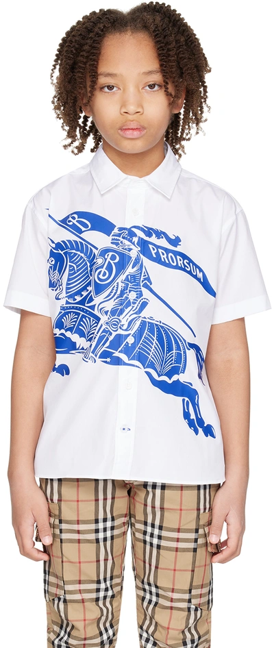 Burberry Ekd-print Cotton Shirt In Weiss