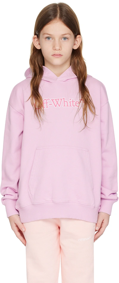 Off-white Kids Purple Big Bookish Hoodie In Lilac Fuchsia