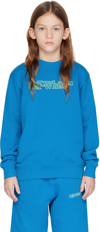 Off-white Big Bookish-logo Cotton Sweatshirt 6-12 Years In Methyl Blue Green