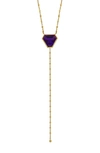 BONY LEVY 18K GOLD CHAIN AMETHYST Y-DROP NECKLACE