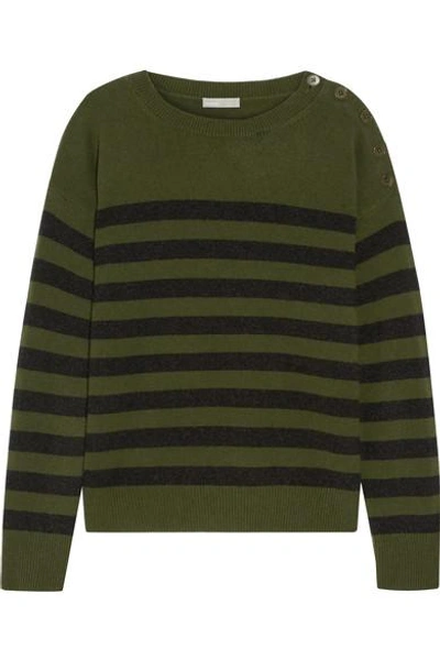 Vince Shoulder Button Cashmere Sweater In Avocado