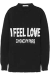 GIVENCHY OVERSIZED DISTRESSED INTARSIA COTTON SWEATER