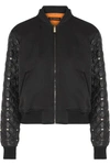 VERSACE COTTON-BLEND AND EMBELLISHED SHELL BOMBER JACKET