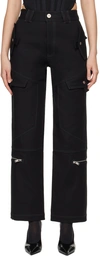 DION LEE BLACK TACTICAL CARGO trousers