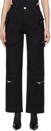 DION LEE BLACK TACTICAL CARGO PANTS