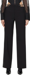 DION LEE BLACK CHAIN LINK TROUSERS