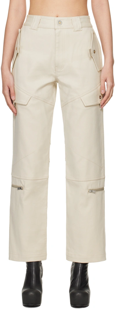 Dion Lee Beige Tactical Cargo Pants In Birch/birch