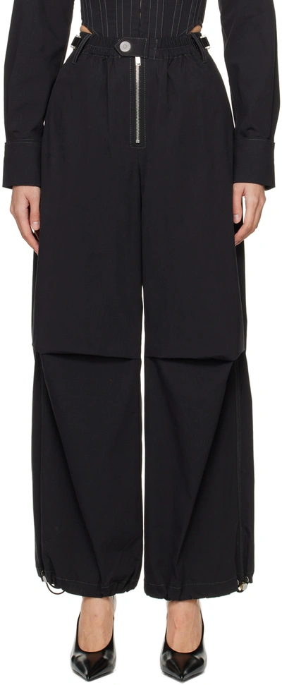 Dion Lee Oversized Flight Trousers In Black