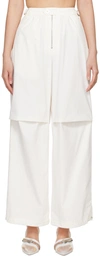 DION LEE OFF-WHITE FLIGHT TROUSERS