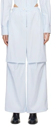Dion Lee Blue Flight Trousers In Steam