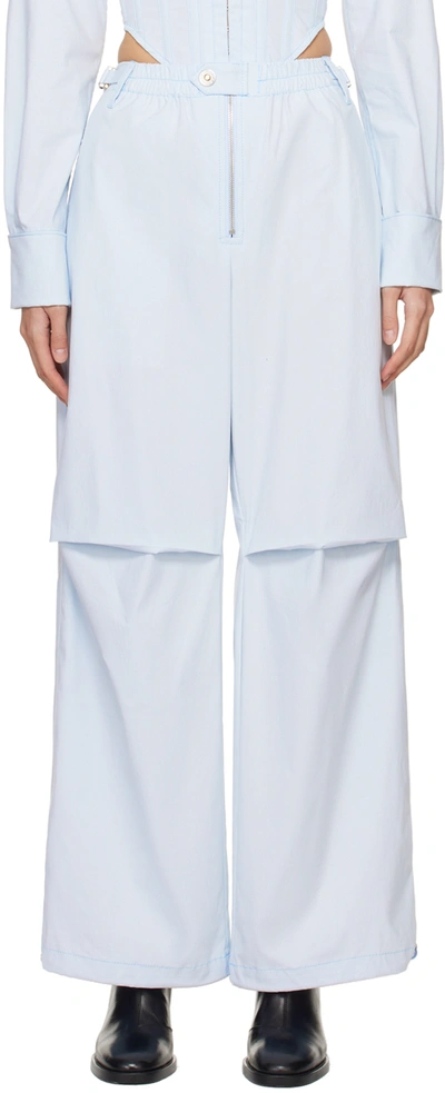 Dion Lee Blue Flight Trousers In Steam