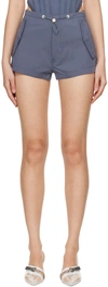 Dion Lee Gray Parachute Shorts In Asphalt