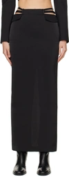 DION LEE BLACK POCKET COLUMN MAXI SKIRT