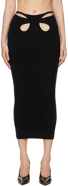 DION LEE BLACK MOBIUS LOOP MIDI SKIRT