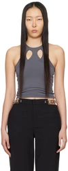 DION LEE GRAY MOBIUS LOOP TANK TOP