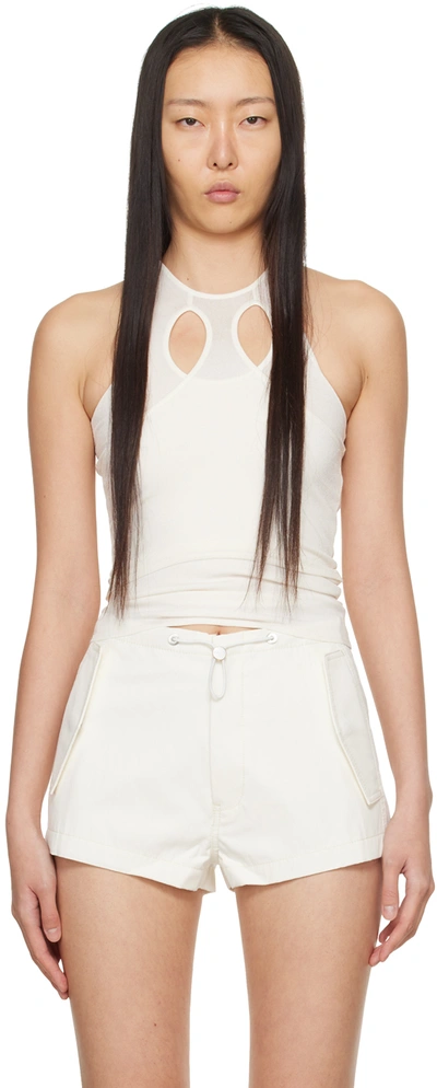 Dion Lee Mobius Loop Cut-out Tank Top In Ivory