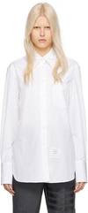 THOM BROWNE WHITE POINTED COLLAR SHIRT