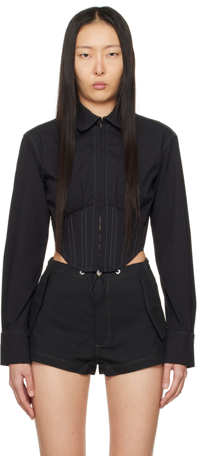 Dion Lee Black Tuxedo Shirt