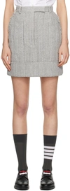 THOM BROWNE GRAY FRAYED MINISKIRT