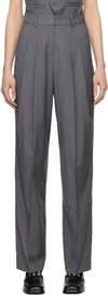 THE FRANKIE SHOP GRAY GELSO TROUSERS