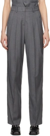 The Frankie Shop Gelso Pleated Tencel-blend Straight-leg Pants In Dark Grey