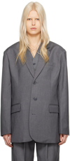 The Frankie Shop Gelso Oversized Tencel Lyocell-blend Blazer In Dark Grey