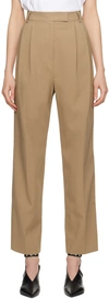 The Frankie Shop Tan Bea Trousers In Latte