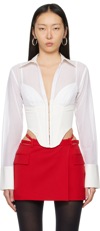 Dion Lee White Grid Shirt In White
