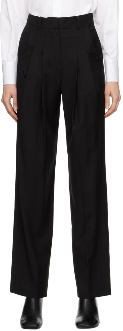 The Frankie Shop Gelso Pleated Tailored Trousers In Black