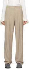 The Frankie Shop Gelso High-rise Pleated Woven Trousers In Taupe Melange