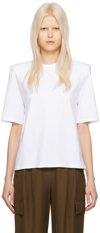 The Frankie Shop Frankie Shop Womens White Carrington Padded-shoulder Cotton-jersey T-shirt