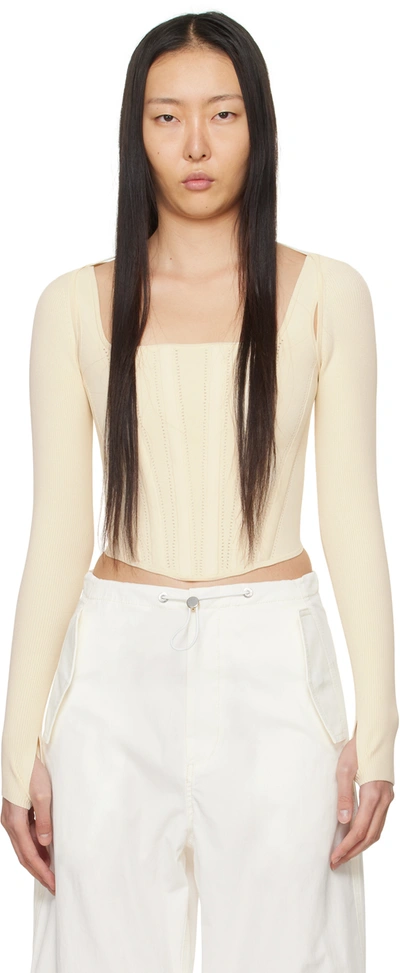 Dion Lee Beige Bolero Tank Top In Bone