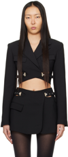 Dion Lee Compact Interlock Cropped Blazer In Black