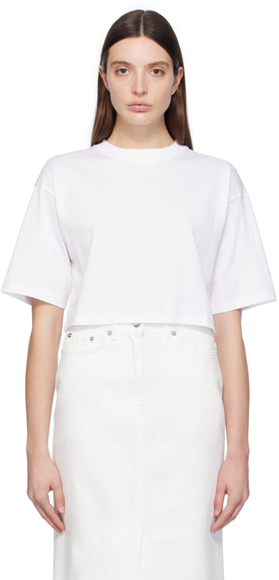 Loulou Studio Supima Cotton Short Sleeves Boxy T-shirt In White