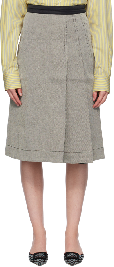 Saks Potts Grey Wimbledon Midi Skirt In Pepper