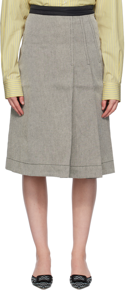 Saks Potts Gray Wimbledon Midi Skirt In Pepper