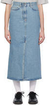 Loulou Studio Blue Rona Denim Maxi Skirt In Washed Light Blue