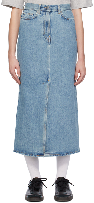 LOULOU STUDIO BLUE RONA DENIM MAXI SKIRT