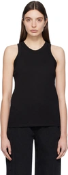 Loulou Studio + Net Sustain Limba Ribbed Organic Cotton Tank In Black