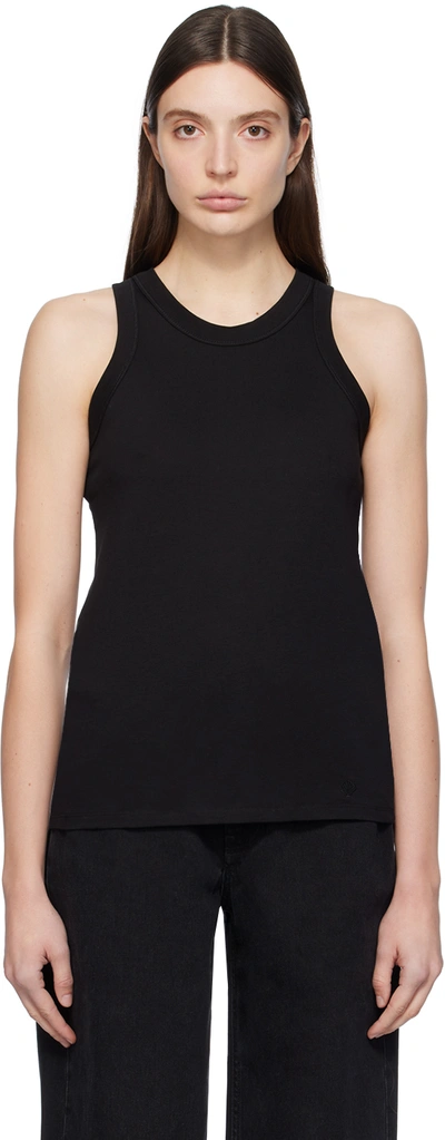 Loulou Studio + Net Sustain Limba Ribbed Organic Cotton Tank In Black