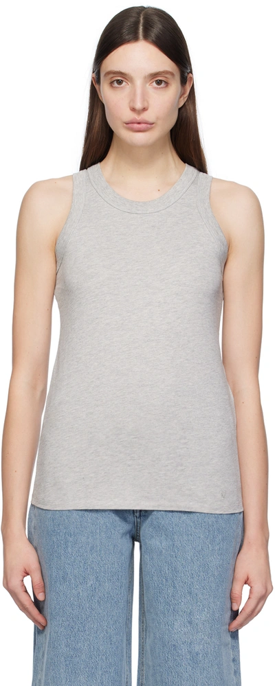 Loulou Studio Gray Poso Tank Top In Grey Melange