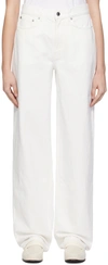 Loulou Studio White Samur Jeans In Ivory