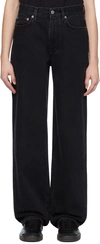 Loulou Studio Black Samur Jeans In Washed Grey