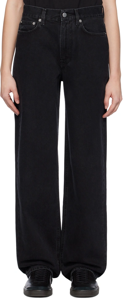 Loulou Studio Black Samur Jeans In Grey