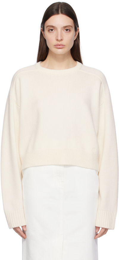 Loulou Studio Off-white Bruzzi Sweater In Ivory