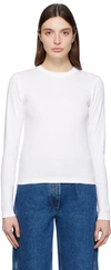 SAKS POTTS WHITE ELOISE LONG SLEEVE T-SHIRT