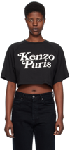 Kenzo Black Black Logo Print Cotton T-shirt In Black