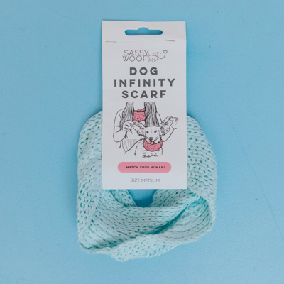 Sassy Woof Dog Infinity Scarf In Blue